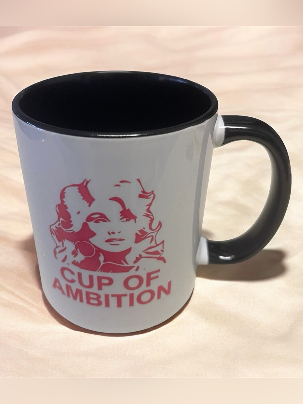 New Cup of Ambition Pink Graphic Ceramic Coffee Mug-Dolly Partons image